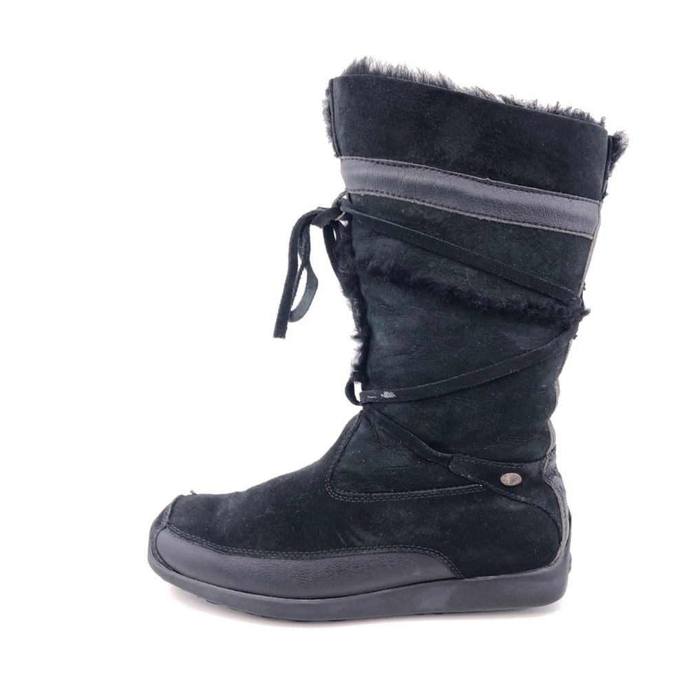 Tecnica Black Leather Sheepskin Winter Boots 8